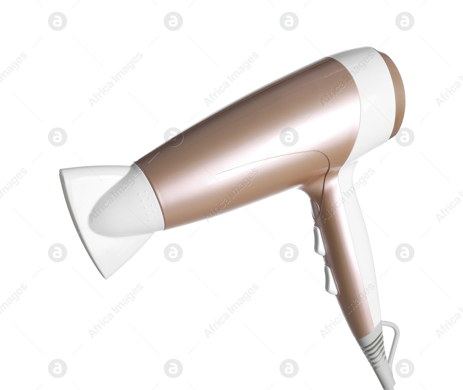 Hair dryer isolated on white. Hairdresser's tool Photo of Hair dryer isolated on white. Hairdresser's tool
