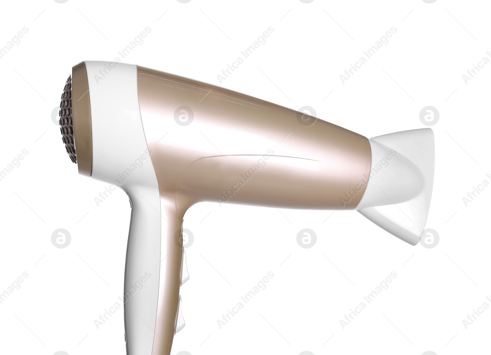 Hair dryer isolated on white. Hairdresser's tool Photo of Hair dryer isolated on white. Hairdresser's tool