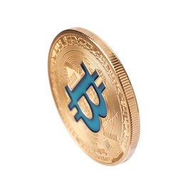 Photo of Cryptocurrency. One golden bitcoin isolated on white