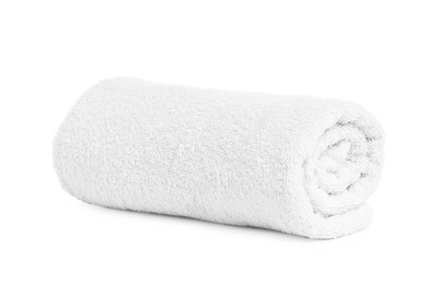 Photo of One folded terry towel isolated on white