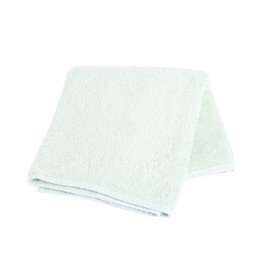 Photo of Green towel isolated on white, top view