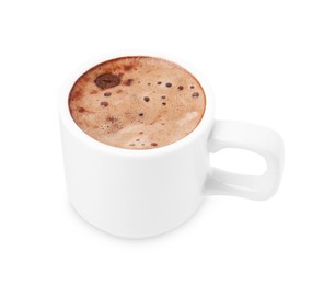 Photo of Aromatic coffee in cup isolated on white