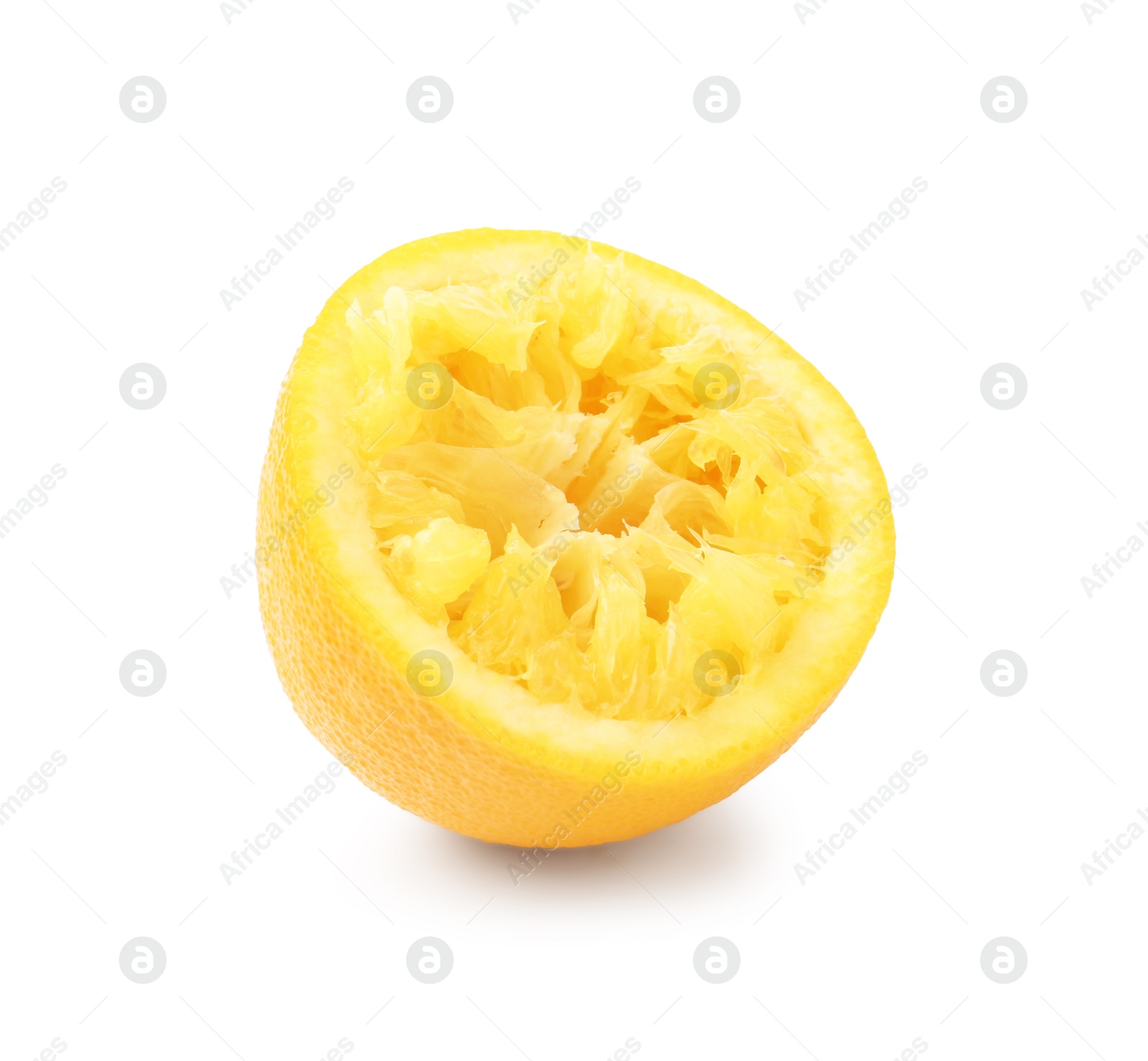 Half of squeezed orange isolated on white Photo of Half of squeezed orange isolated on white