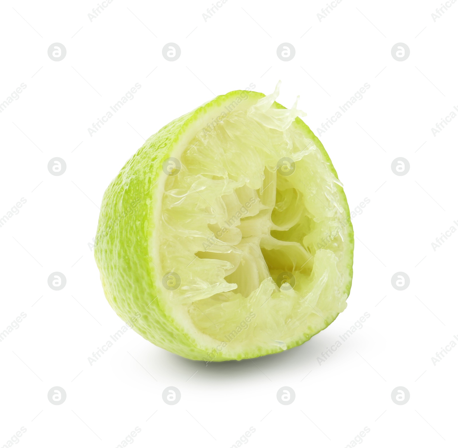 Half of squeezed lime isolated on white Photo of Half of squeezed lime isolated on white