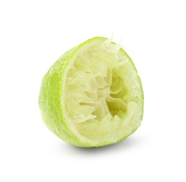 Photo of Half of squeezed lime isolated on white