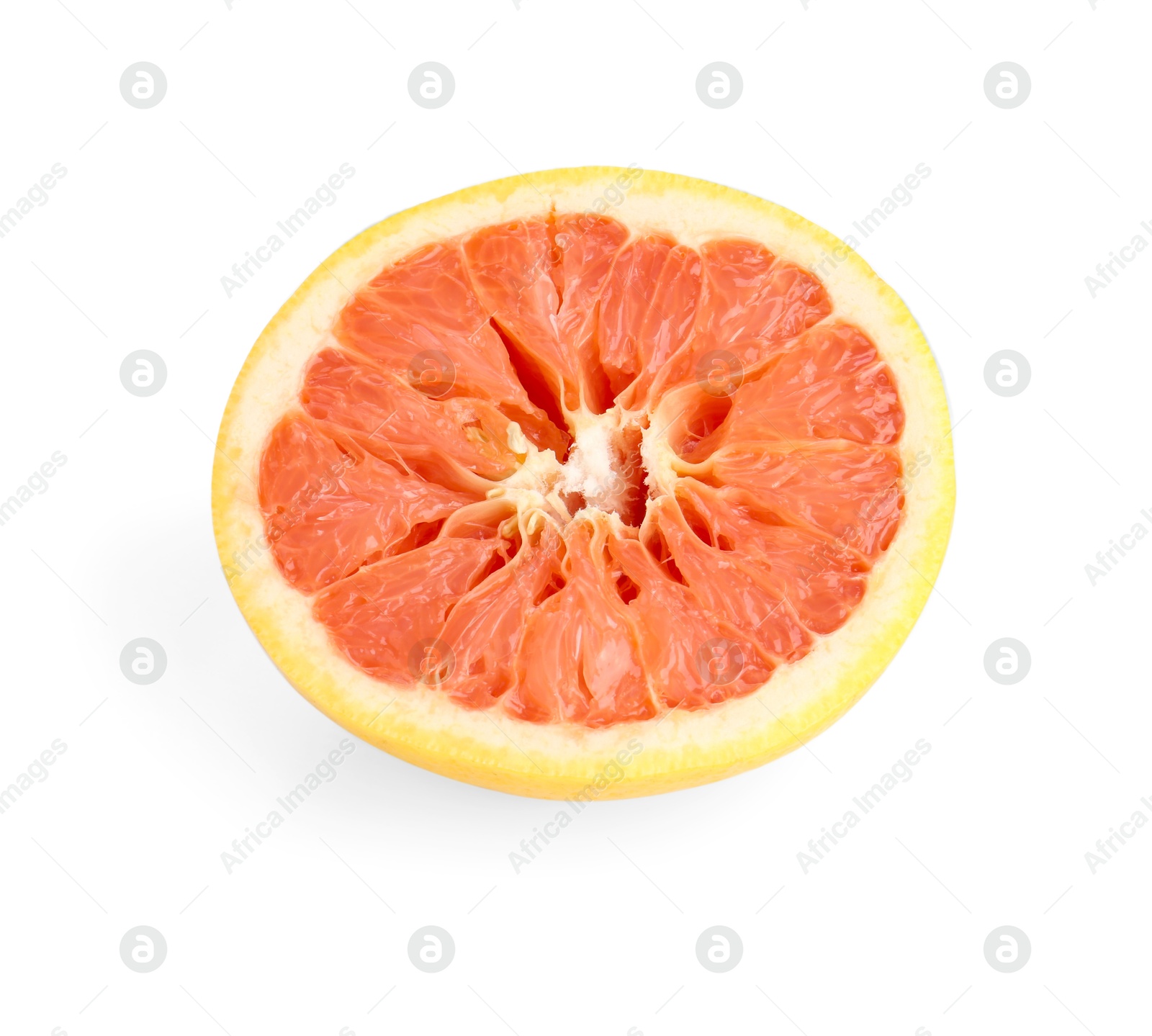 Half of squeezed grapefruit isolated on white Photo of Half of squeezed grapefruit isolated on white