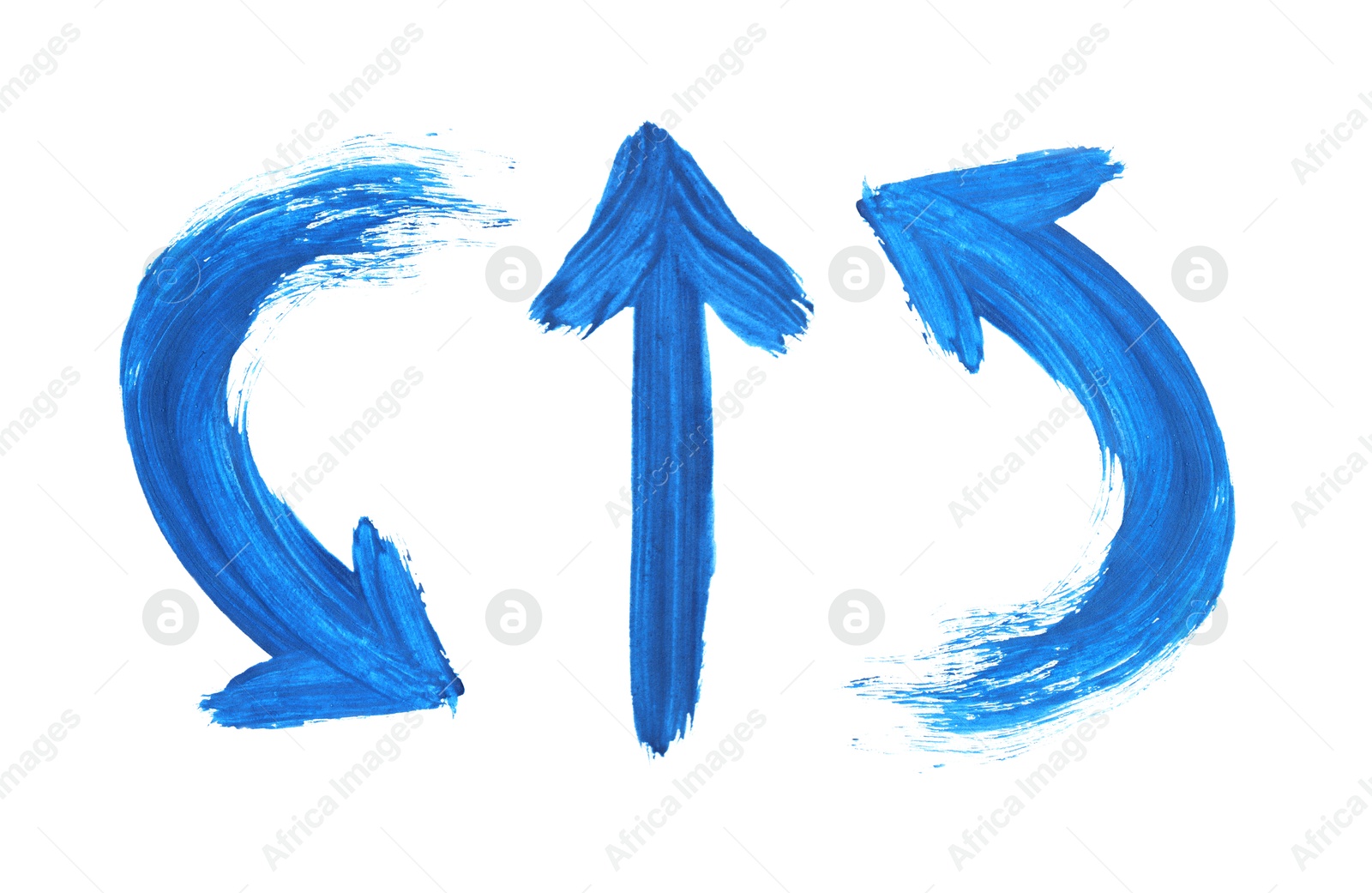 Three blue arrows isolated on white, collection Image of Three blue arrows isolated on white, collection