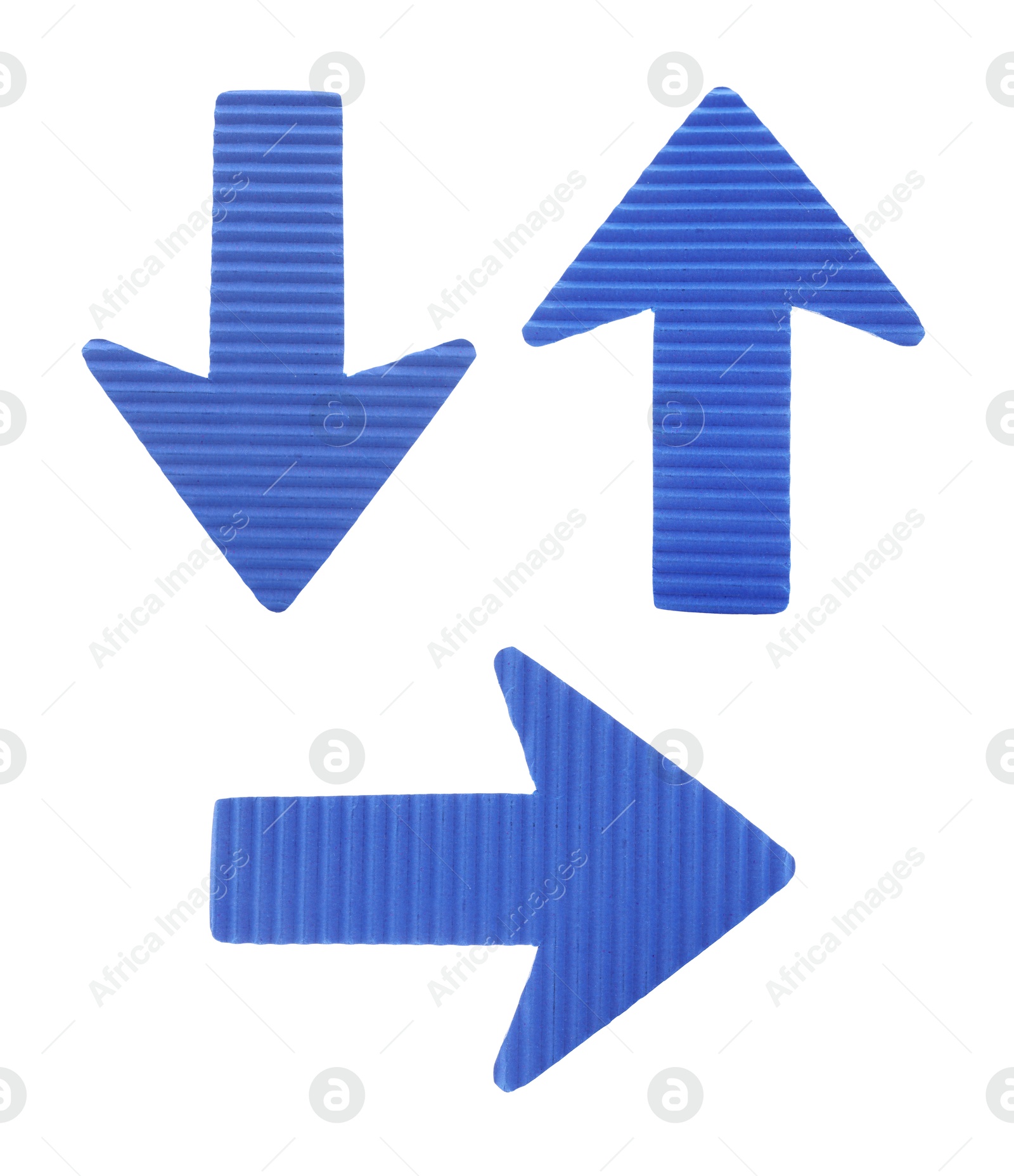 Three blue arrows isolated on white, collection Image of Three blue arrows isolated on white, collection