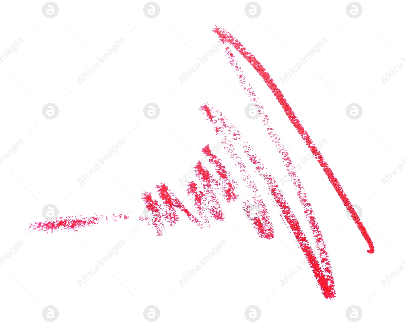 Bright eye pencil strokes isolated on white, top view Photo of Bright eye pencil strokes isolated on white, top view