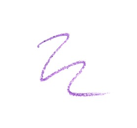 Photo of Purple eye pencil strokes isolated on white, top view