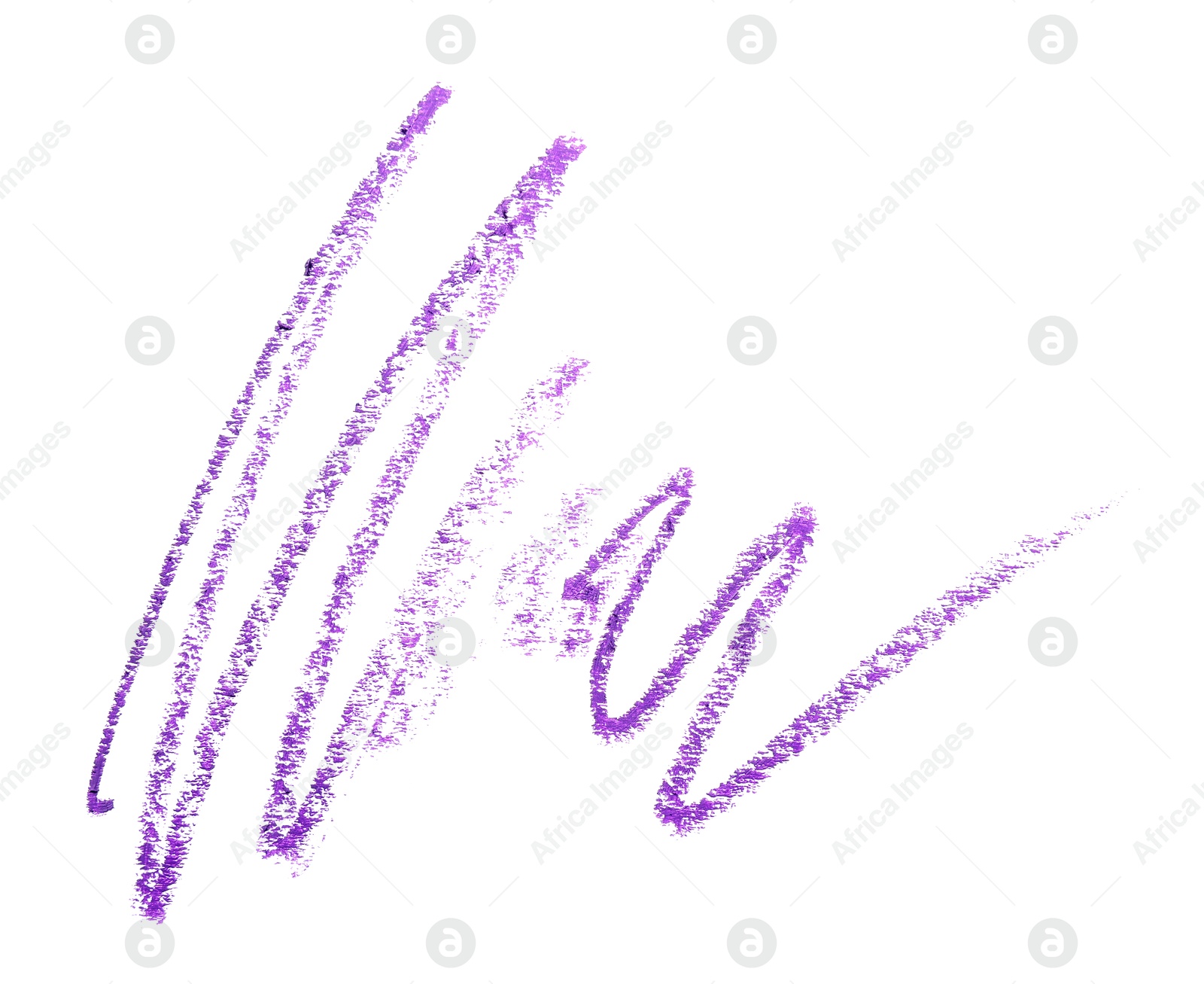 Purple eye pencil strokes isolated on white, top view Photo of Purple eye pencil strokes isolated on white, top view