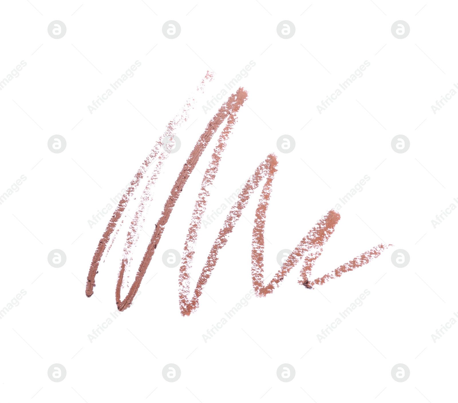 Brown eye pencil strokes isolated on white, top view Photo of Brown eye pencil strokes isolated on white, top view