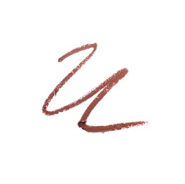 Photo of Brown eye pencil strokes isolated on white, top view
