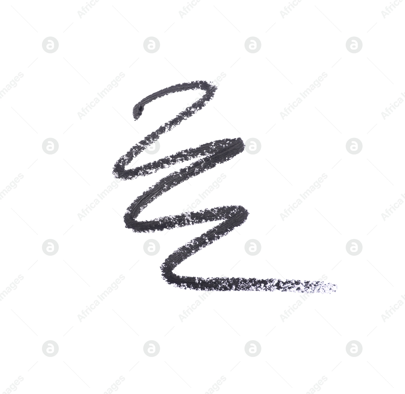 Black eye pencil strokes isolated on white, top view Photo of Black eye pencil strokes isolated on white, top view