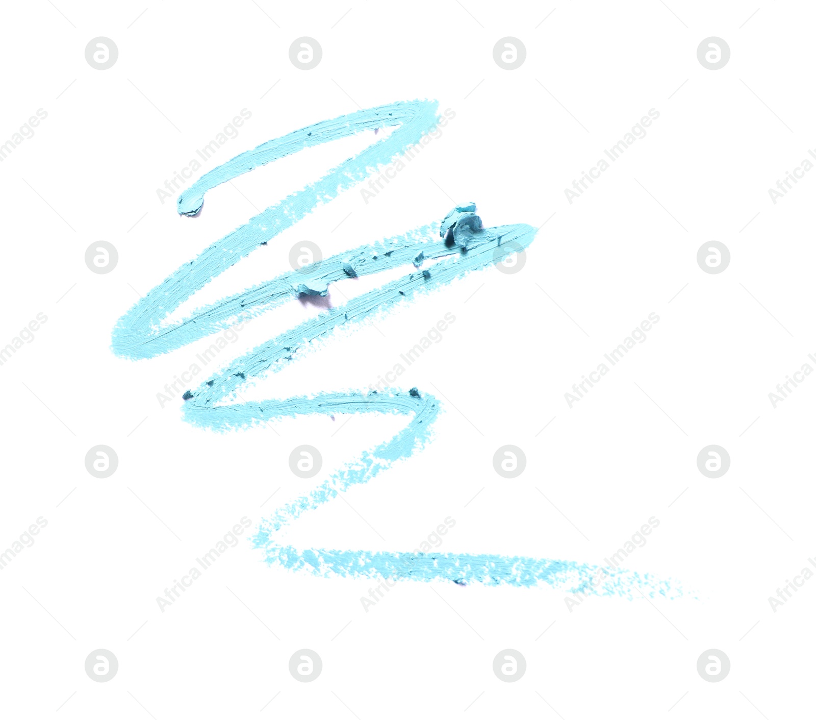 Light blue eye pencil strokes isolated on white, top view Photo of Light blue eye pencil strokes isolated on white, top view