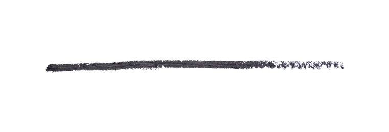 Photo of Black eye pencil stroke isolated on white, top view
