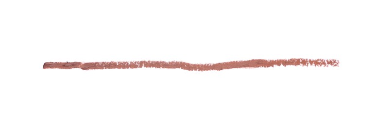 Photo of Brown eye pencil stroke isolated on white, top view