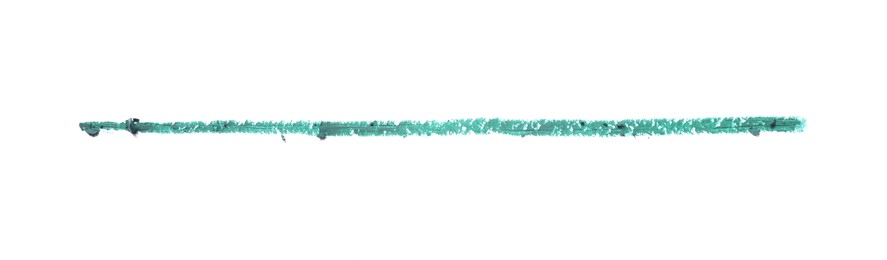 Photo of Green eye pencil stroke isolated on white, top view