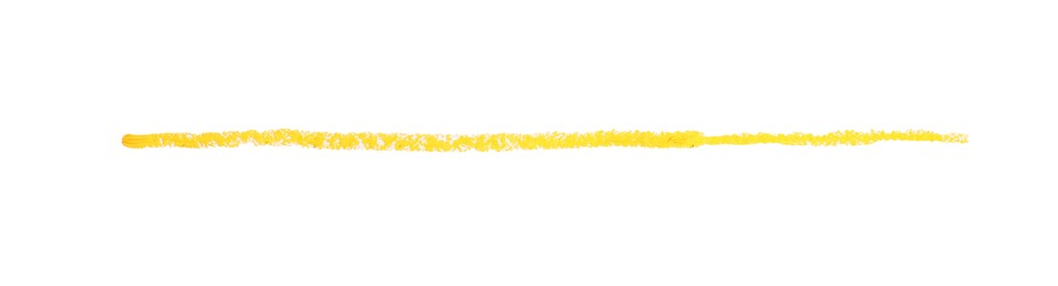 Photo of Yellow eye pencil stroke isolated on white, top view