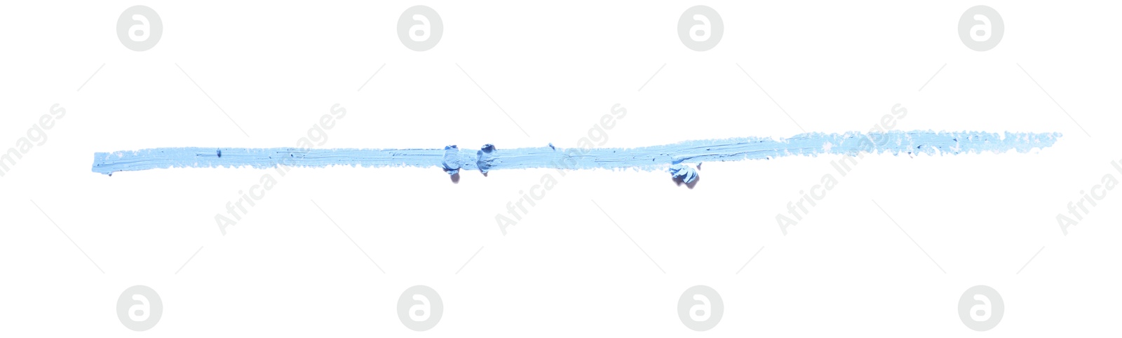Light blue eye pencil stroke isolated on white, top view Photo of Light blue eye pencil stroke isolated on white, top view