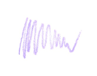 Photo of Lilac eye pencil strokes isolated on white, top view