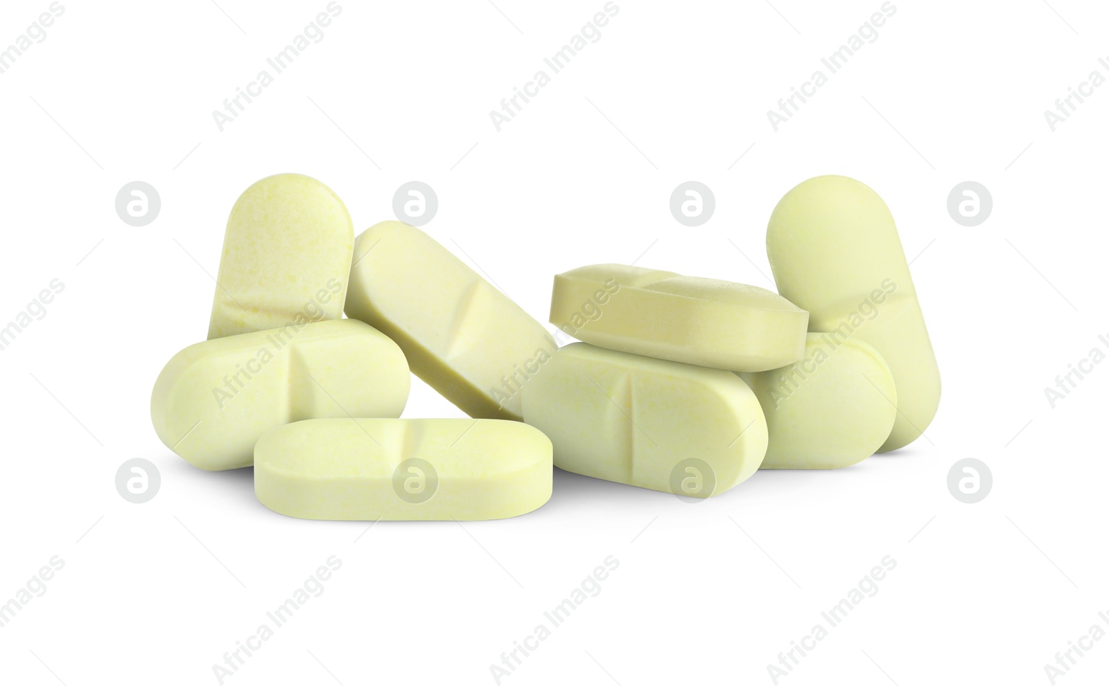 Antibiotic pills. Yellow tablets on white background Image of Antibiotic pills. Yellow tablets on white background