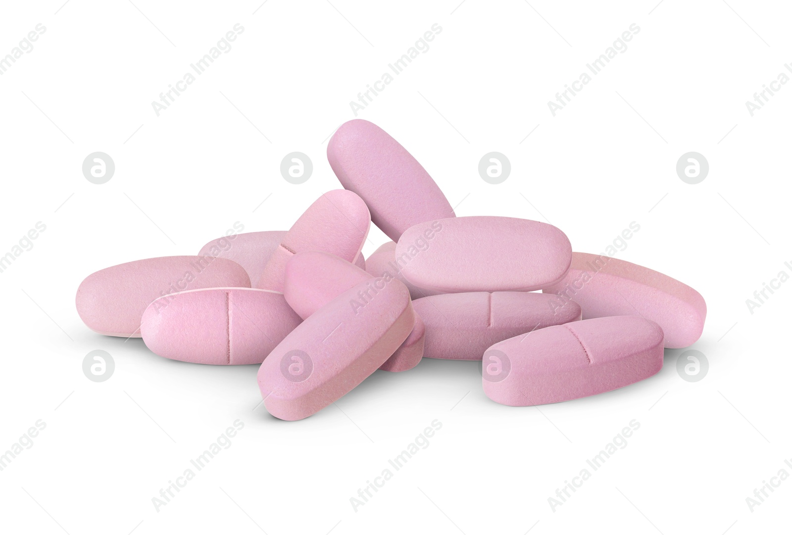 Antibiotic pills. Pink tablets on white background Image of Antibiotic pills. Pink tablets on white background