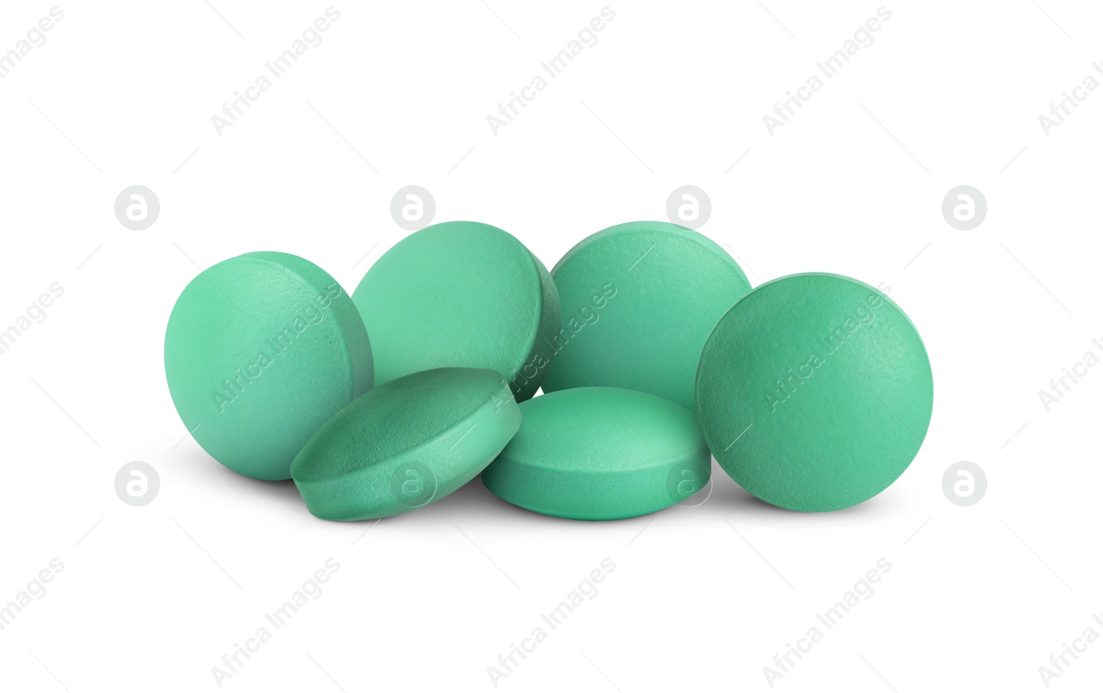 Antibiotic pills. Round tablets on white background Image of Antibiotic pills. Round tablets on white background
