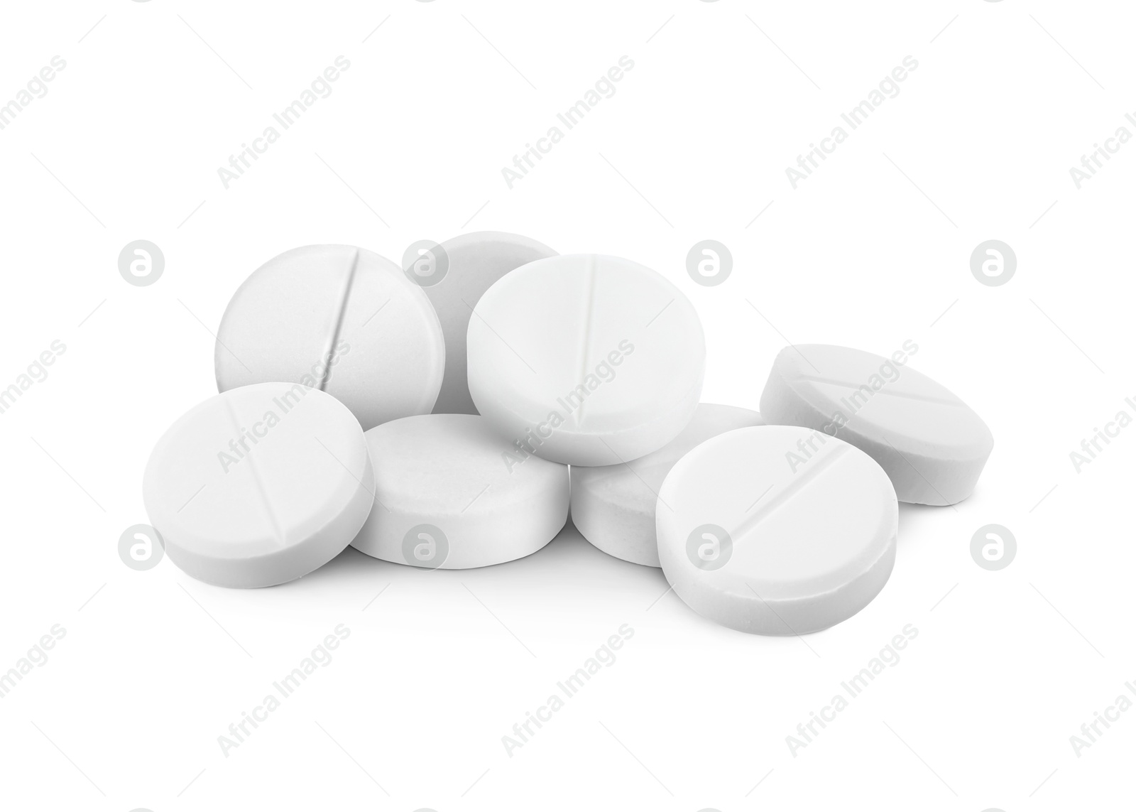 Antibiotic pills. Round tablets on white background Image of Antibiotic pills. Round tablets on white background