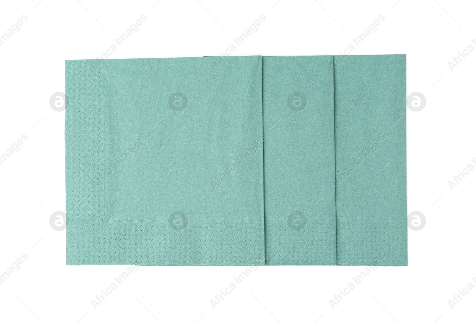Green paper handkerchiefs isolated on white, top view Photo of Green paper handkerchiefs isolated on white, top view