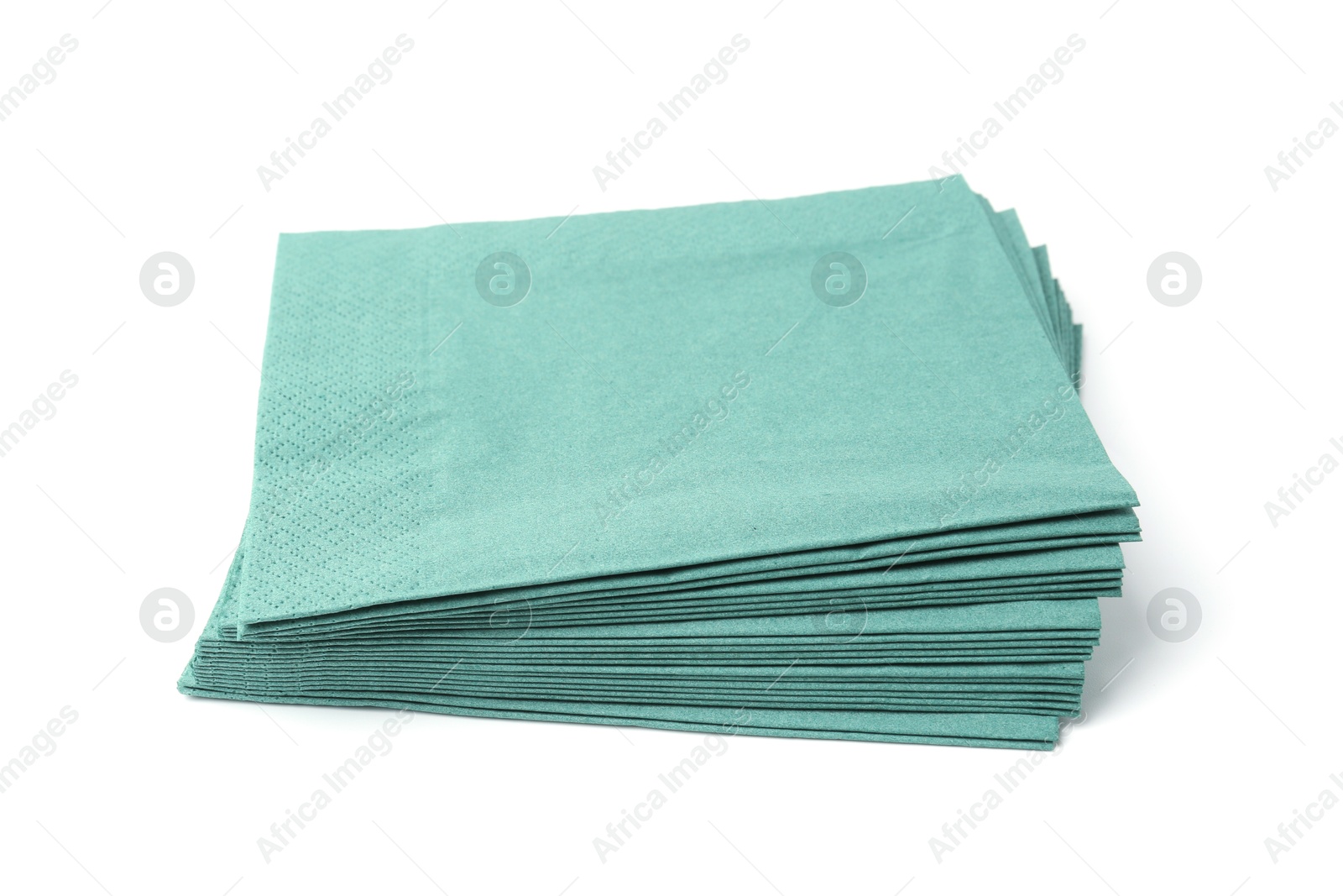 Many green paper handkerchiefs isolated on white Photo of Many green paper handkerchiefs isolated on white