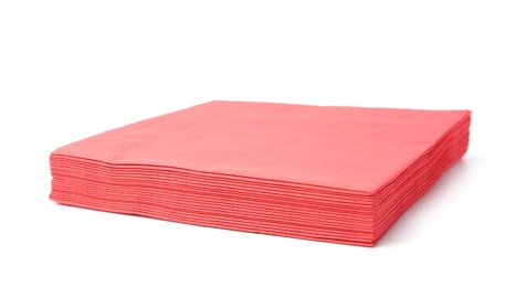 Photo of Many red paper handkerchiefs isolated on white