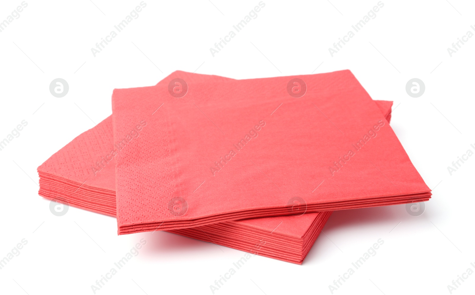Photo of Many red paper handkerchiefs isolated on white