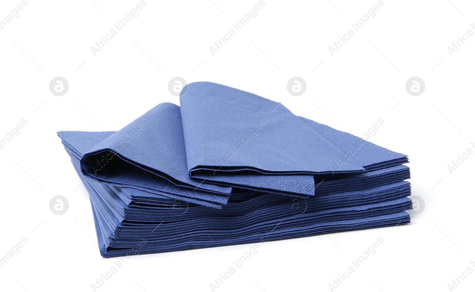 Many blue paper handkerchiefs isolated on white Photo of Many blue paper handkerchiefs isolated on white