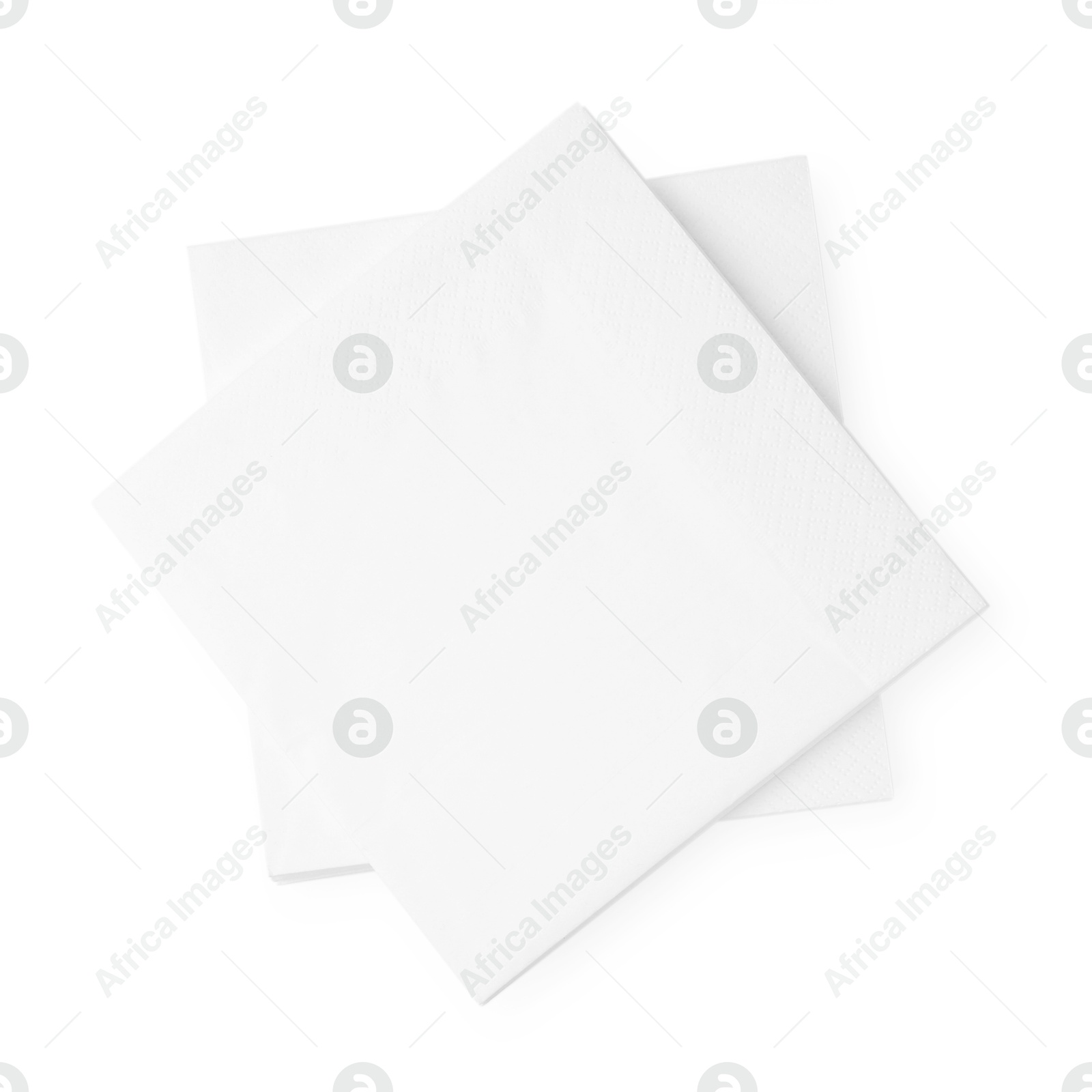 Stack of paper handkerchiefs isolated on white, top view Photo of Stack of paper handkerchiefs isolated on white, top view