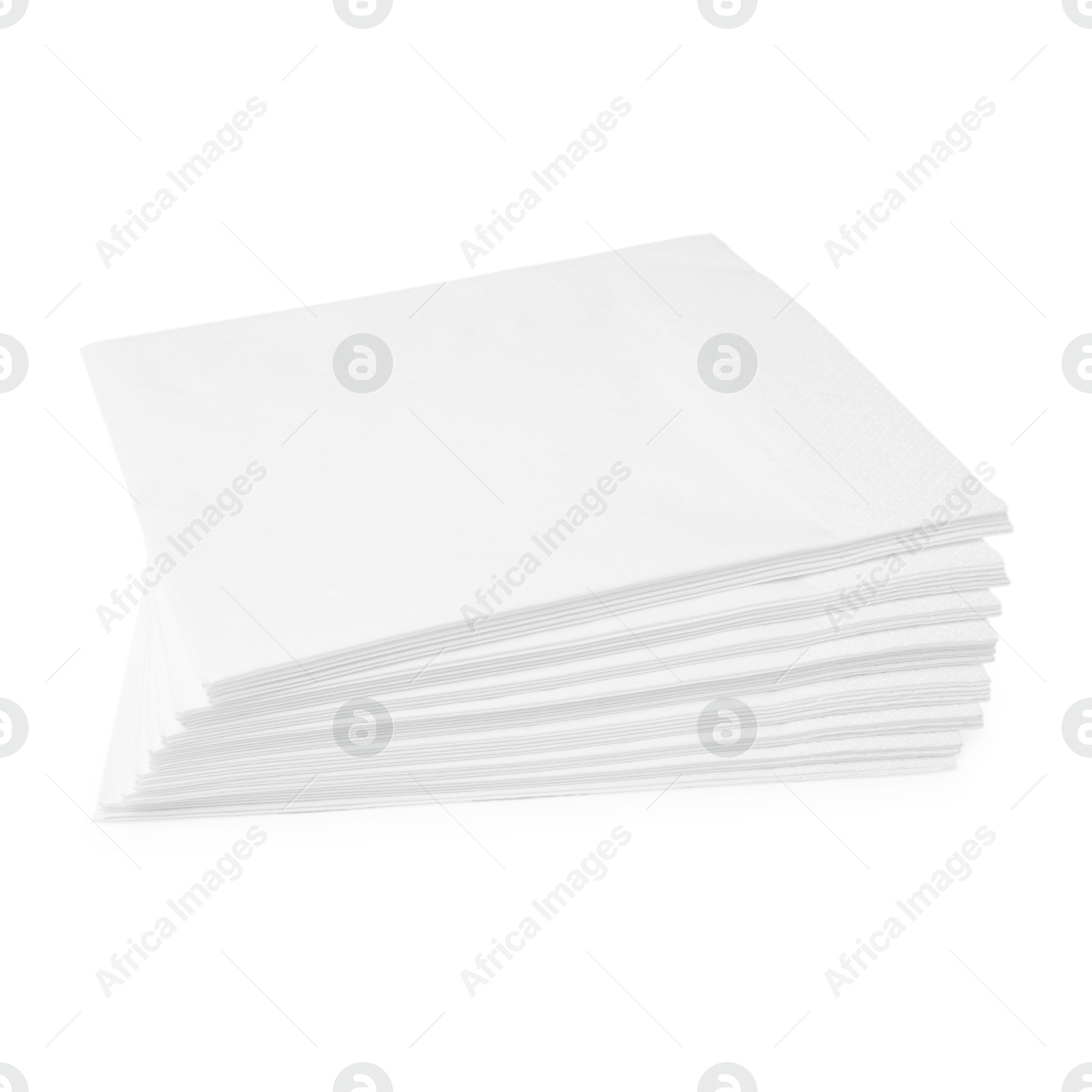 Stack of paper handkerchiefs isolated on white Photo of Stack of paper handkerchiefs isolated on white