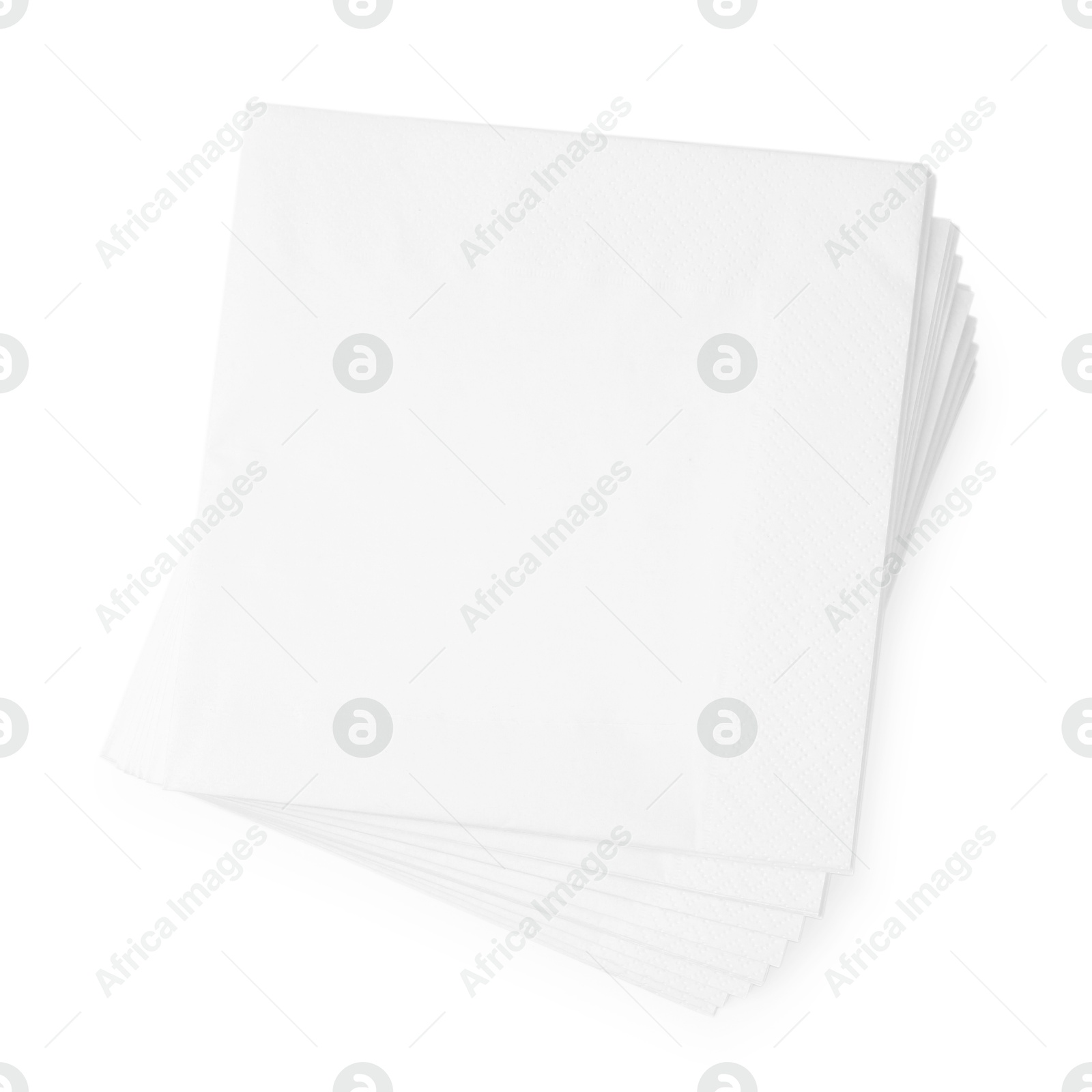 Stack of paper handkerchiefs isolated on white, top view Photo of Stack of paper handkerchiefs isolated on white, top view