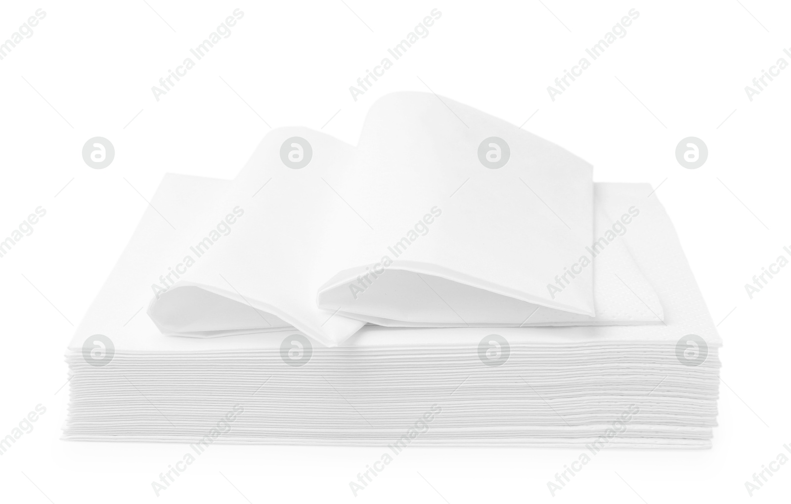 Stack of paper handkerchiefs isolated on white Photo of Stack of paper handkerchiefs isolated on white