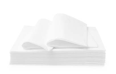 Photo of Stack of paper handkerchiefs isolated on white