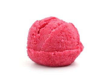 Photo of One scoop of delicious ice cream on white background