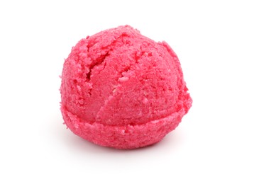 Photo of One scoop of delicious ice cream on white background