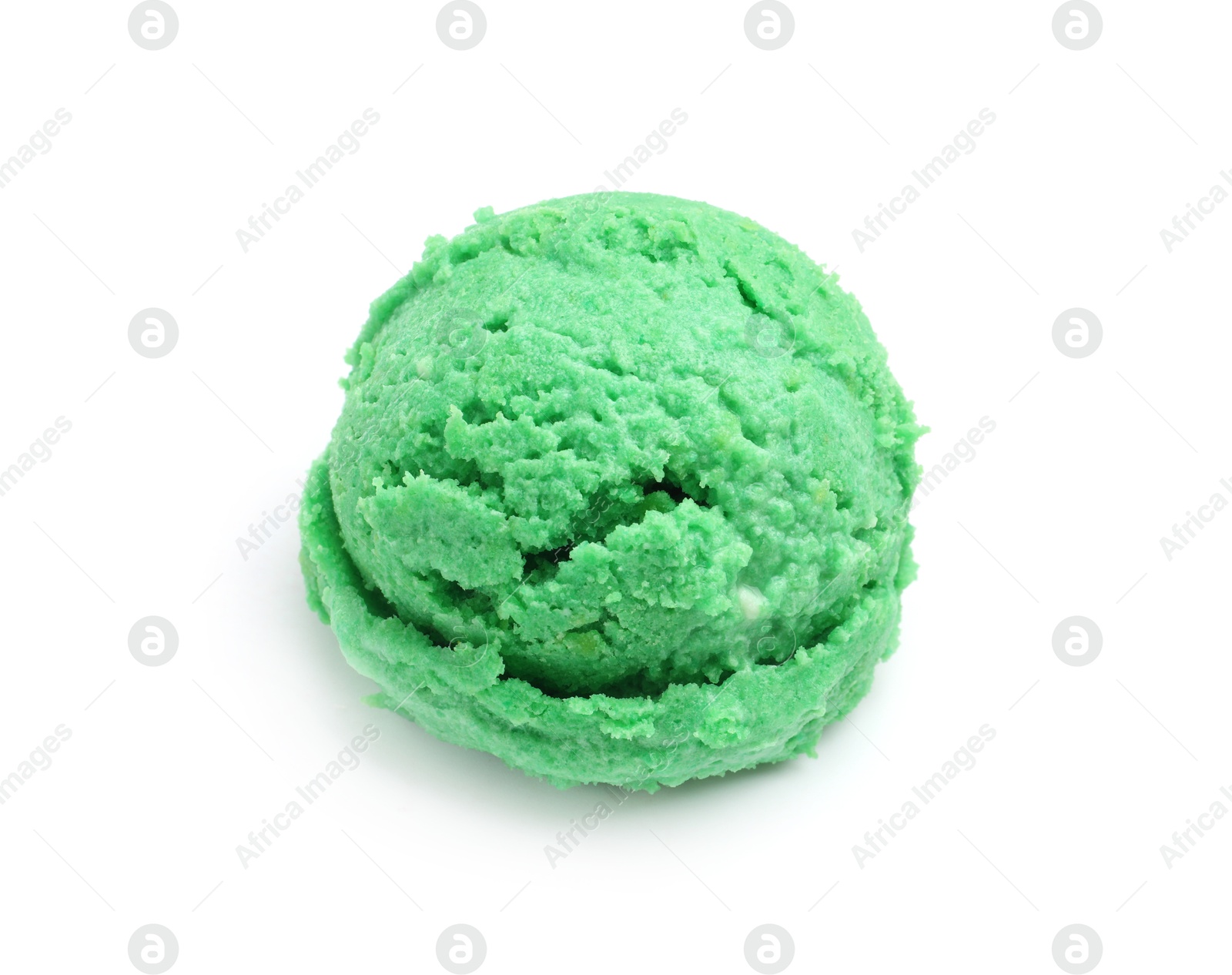 One scoop of delicious ice cream on white background Photo of One scoop of delicious ice cream on white background