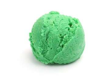 Photo of One scoop of delicious ice cream on white background