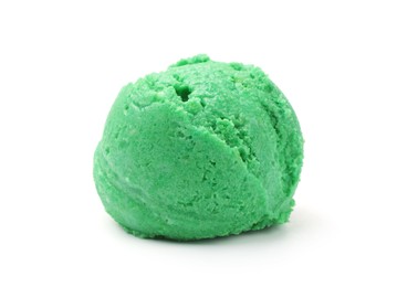 Photo of One scoop of delicious ice cream on white background