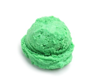 Photo of One scoop of delicious ice cream on white background
