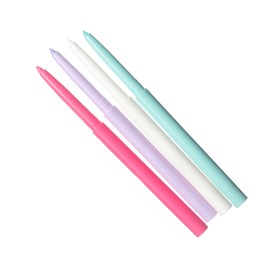 Photo of Bright twist up eye pencils isolated on white