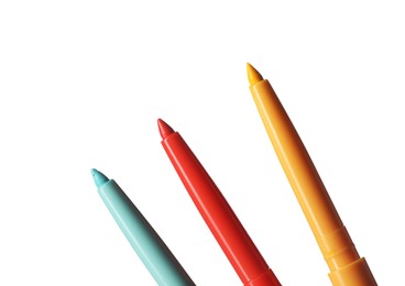 Photo of Bright twist up eye pencils isolated on white