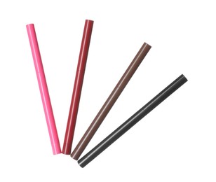 Photo of Bright twist up eye pencils isolated on white
