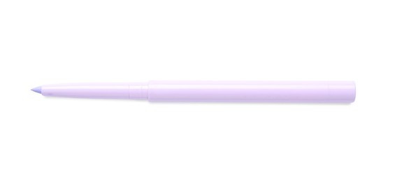 Photo of Lilac twist up eye pencil isolated on white, top view