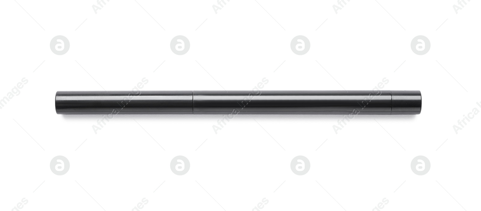 Black twist up eye pencil isolated on white, top view Photo of Black twist up eye pencil isolated on white, top view